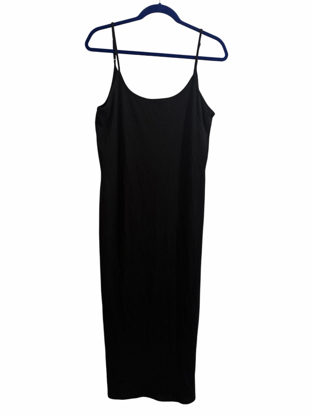 Wild Fable XXL Black Ebony Ribbed Knit Slip Dress with Side Slit